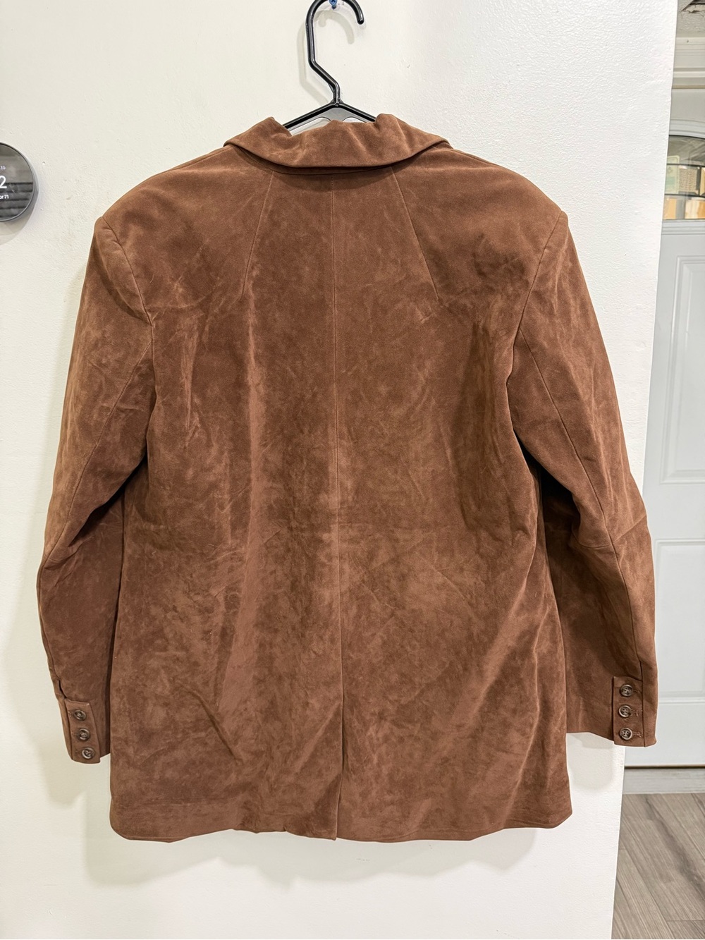 NWT Free People Paper Cut Faux Suede Blazer BROWN BEAR SZ L - Picture 5 of 10